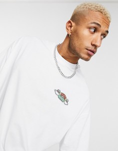 Белая футболка в стиле oversize с вышивкой Central Perk на груди ASOS DESIGN Friends-Белый