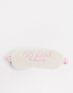 Маска для сна с искусственным мехом и надписью «go away» Skinnydip-Белый