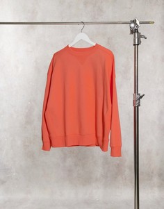 Коралловый свитшот в стиле oversized со вставкой ASOS DESIGN-Розовый