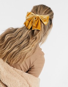 Заколка для волос с крупным бантом желтого цвета My Accessories London-Желтый