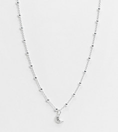 Серебряное ожерелье-цепочка с шариками и подвеской-полумесяцем Kingsley Ryan-Серебряный