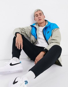 Тканная куртка на молнии светло-бежевого и голубого цвета Nike Concrete Jungle-Светло-бежевый