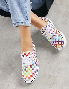 Кеды в клетку с принтом тай-дай Vans comfycush era-Белый