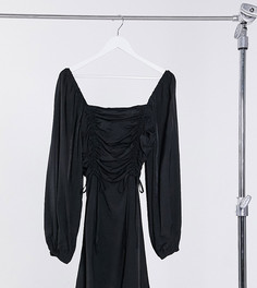 Черное платье А-силуэта с рюшами Missguided Tall-Черный