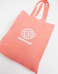 Розовая сумка-тоут из органического хлопка ASOS Daysocial-Розовый