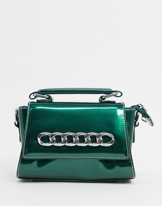 Зеленая сумка через плечо с отделкой цепочкой My Accessories London-Зеленый