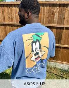 Oversized-футболка с принтом "Goofy" на спине ASOS DESIGN Plus Disney​​​​​​​-Синий