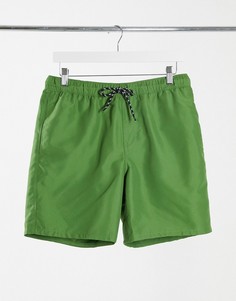 Зеленые шорты для плавания средней длины ASOS DESIGN-Зеленый