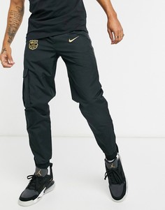 Черные джоггеры с карманами карго Nike Football FC Barcelona-Черный