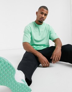 Зеленая футболка в стиле oversized River Island-Зеленый
