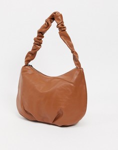 Коричневая сумка на плечо с ручкой-резинкой Claudia Canova-Светло-коричневый