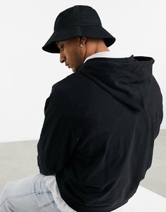 Черная хлопковая панама с широкими полями ASOS DESIGN-Черный