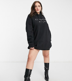 Черное платье-худи в стиле oversize Il Sarto Curve-Черный