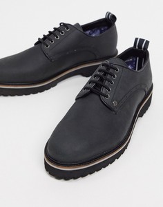 Черные кожаные массивные ботинки на шнуровке Original Penguin-Черный