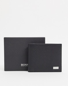 Черный кожаный кошелек BOSS - Crosstown