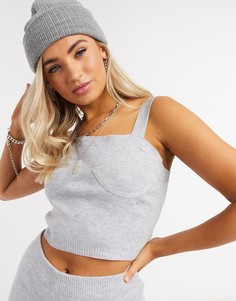 Серый меланжевый топ на бретелях от комплекта ASOS DESIGN