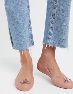 Бежевые туфли на плоской подошве с логотипом Vivienne Westwood for Melissa-Бежевый