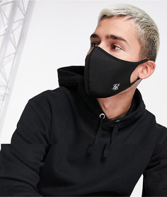 Набор из 3 масок для лица черного цвета с логотипом SikSilk-Черный