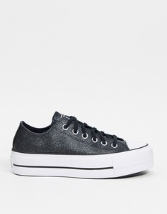 Черные с блестками низкие кроссовки на платформе Converse Chuck Taylor All Star-Черный