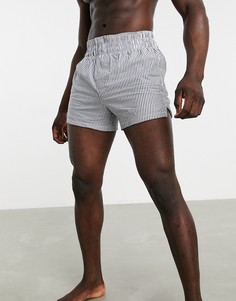 Тканые шорты-боксеры в полоску ASOS DESIGN-Белый