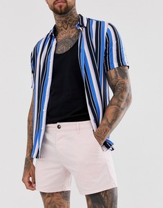 Розовые зауженные шорты чиносы ASOS DESIGN-Розовый