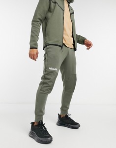 Джоггеры цвета темного хаки с манжетами Nike Air-Зеленый