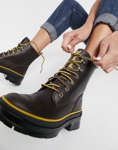 Коричневые ботинки на массивной подошве и шнуровке Timberland Malynn Mid Lace EK+-Коричневый