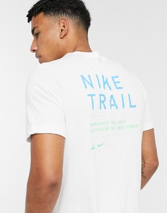 Белая футболка с логотипом Nike Running Trail-Белый