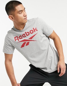 Серая футболка Reebok Training-Серый