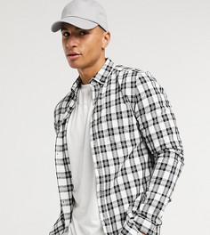 Белая приталенная рубашка в клетку ASOS DESIGN Tall-Белый