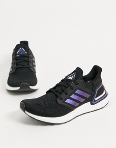 Черные кроссовки с синими вставками adidas Ultraboost 20-Черный