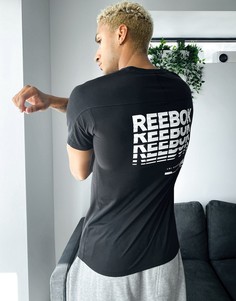 Черная футболка с принтом Reebok Training-Черный