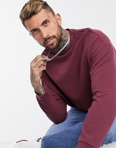 Бордовый oversize-свитшот в рубчик ASOS DESIGN-Красный
