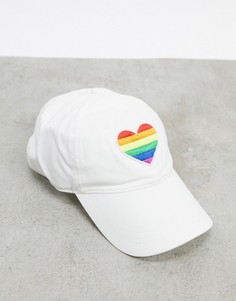 Белая кепка с сердечком из двусторонних пайеток Abercrombie & Fitch-Мульти