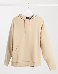 Бежевый худи в стиле oversized в рубчик ASOS DESIGN-Темно-синий