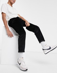 Черные узкие брюки на шнурке ASOS DESIGN-Черный