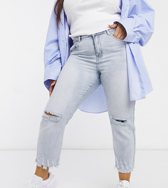 Свободные выбеленные джинсы с потертостями Glamorous Curve-Синий