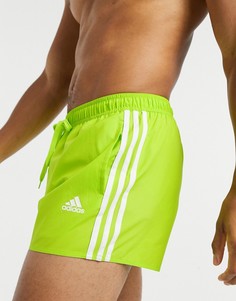 Желтые шорты для плавания с 3 полосками adidas-Желтый