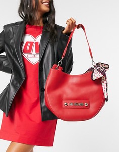 Красная закругленная сумка на плечо с платком Love Moschino-Красный