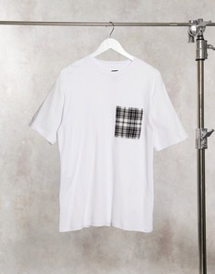 Футболка с контрастным карманом River Island-Белый