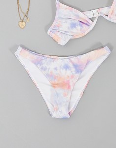 Бикини плавки-хипстеры с разноцветным принтом тай-дай ASOS DESIGN-Мульти