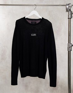 Черный джемпер из мериносовой шерсти AllSaints