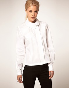 Рубашка с асимметричным воротником ASOS-Белый