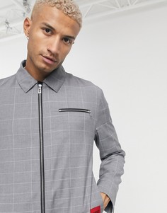 Серая куртка в клетку HUGO Urox2031-Серый