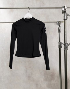 Черный лонгслив с высоким воротом Reebok Training