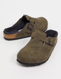 Клоги-слипоны пыльного асфальтового цвета Birkenstock-Серый