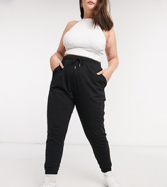 Черные джоггеры из органического хлопка с завязкой ASOS DESIGN Curve-Черный