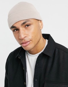 Бежевая шапка-бини ASOS DESIGN-Бежевый