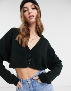 Укороченный пушистый кардиган черного цвета ASOS DESIGN-Черный