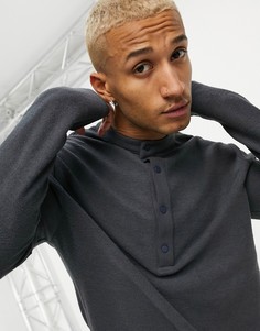 Черный oversized-свитшот с кнопками ASOS DESIGN